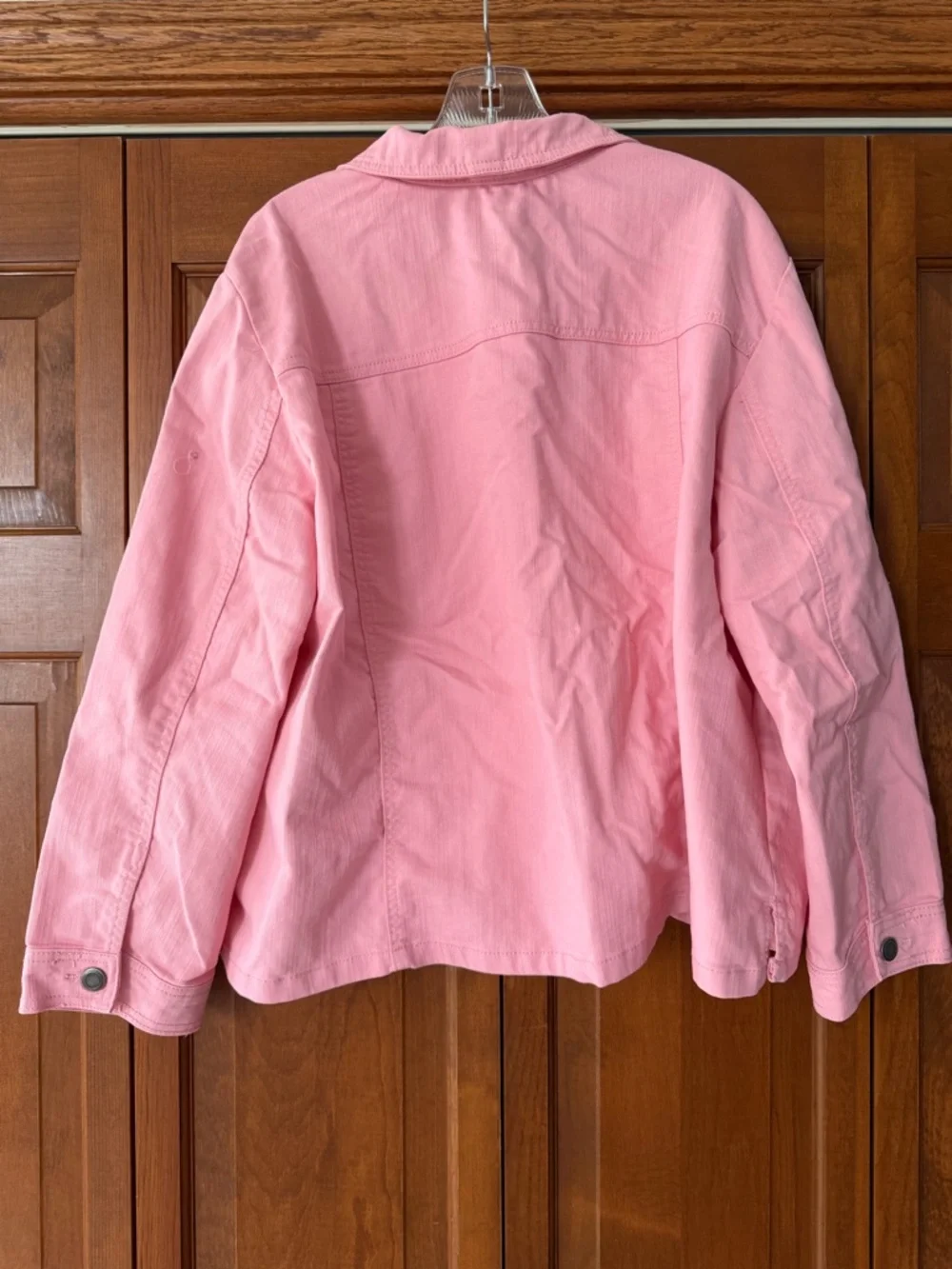Women’s Pink Denim Button-Up Jacket - Picture 5 of 5